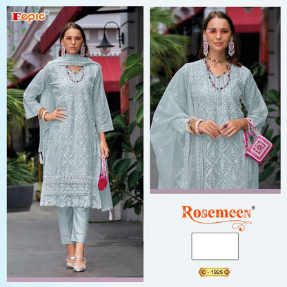 Rosemeen C 1925 Fepic Organza Pakistani Salwar Suits Wholesale Rate