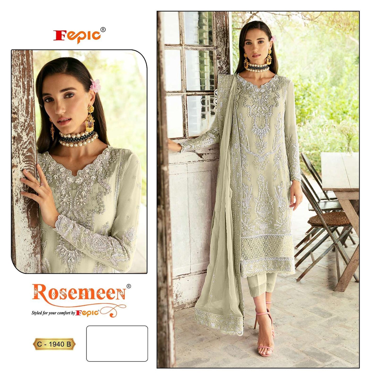 Rosemeen C 1940 Fepic Georgette Pakistani Salwar Suits Manufacturer Gujarat