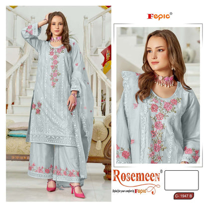 Rosemeen C 1947 Fepic Organza Pakistani Salwar Suits Wholesaler Gujarat