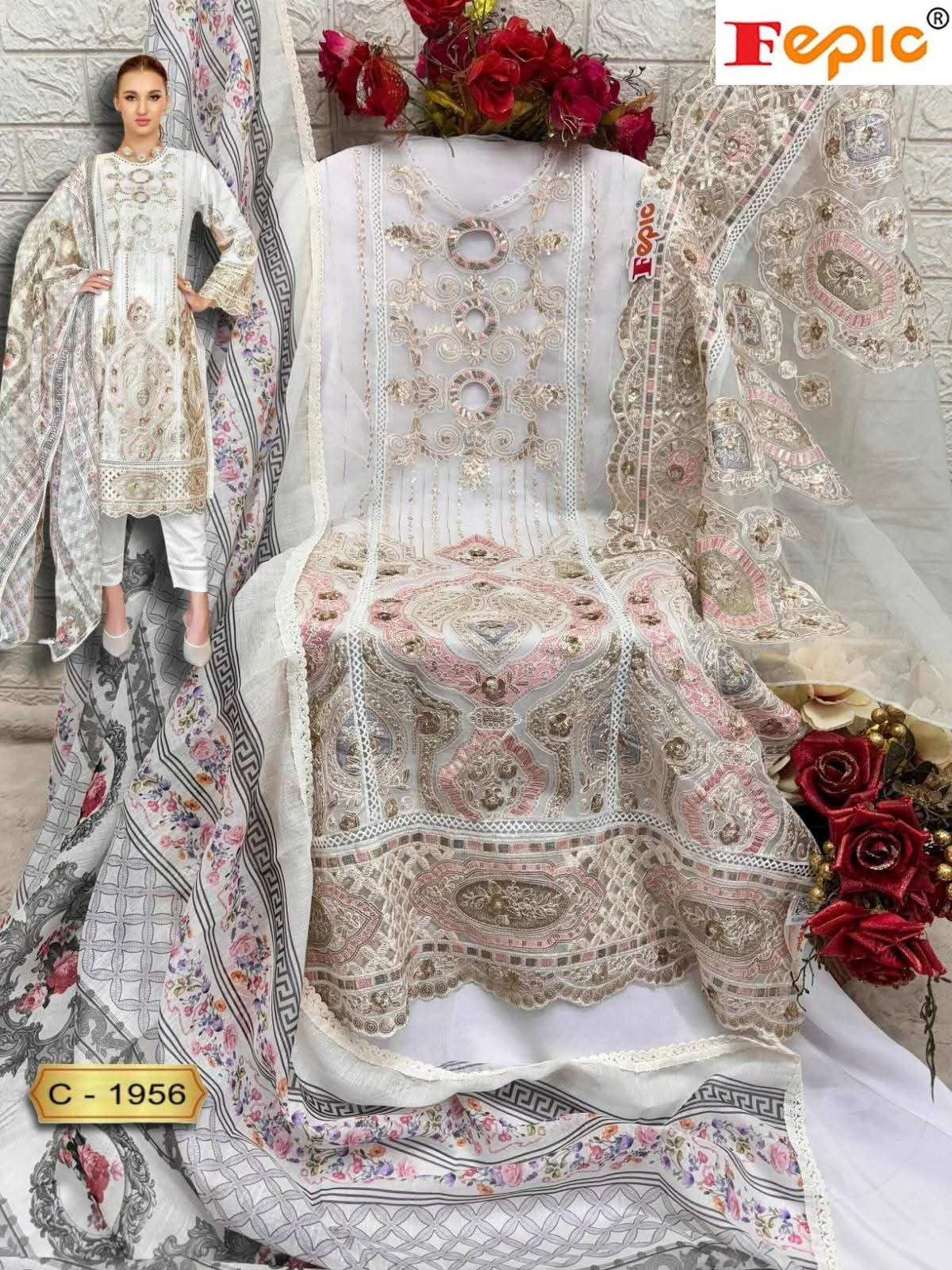 Rosemeen C 1956 Fepic Organza Pakistani Salwar Suits Exporter Gujarat
