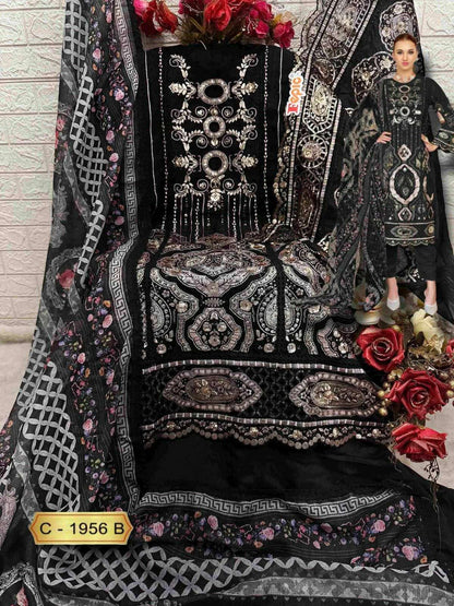 Rosemeen C 1956 Fepic Organza Pakistani Salwar Suits Exporter Gujarat