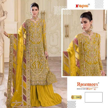 Rosemeen C 1963 Fepic Organza Pakistani Salwar Suits Manufacturer Ahmedabad