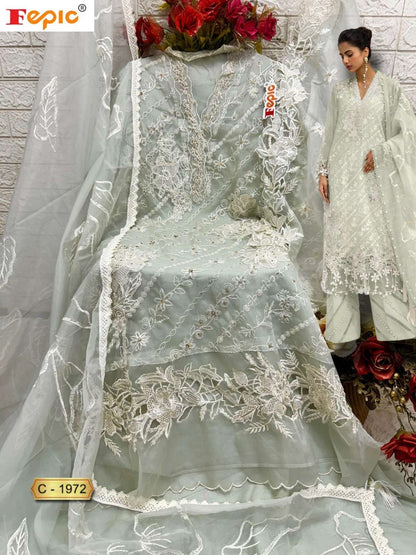 Rosemeen C 1972 Fepic Organza Pakistani Salwar Suits Wholesaler