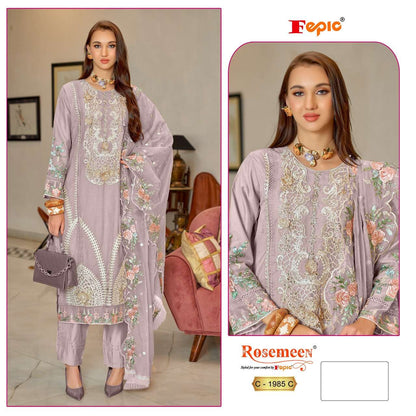 Rosemeen C 1985 Fepic Organza Pakistani Salwar Suits Wholesaler Ahmedabad
