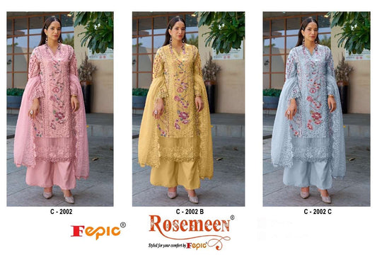 Rosemeen C 2002 Fepic Cambric Pakistani Salwar Suits Wholesale