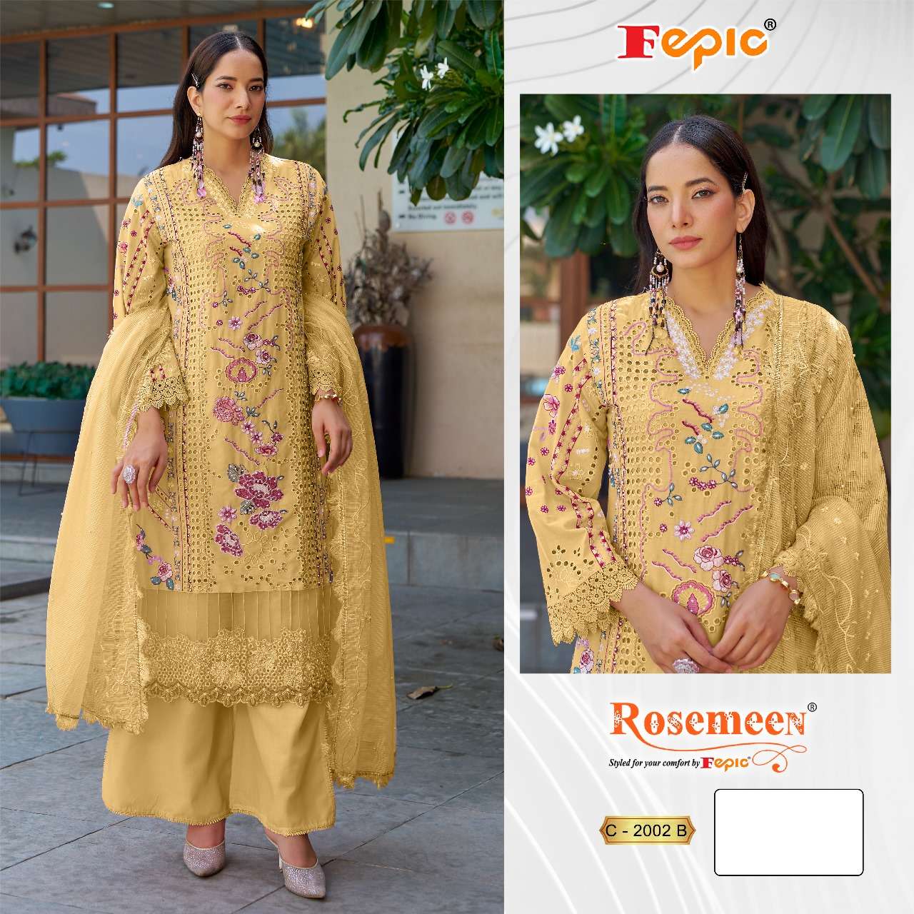 Rosemeen C 2002 Fepic Cambric Pakistani Salwar Suits Wholesale