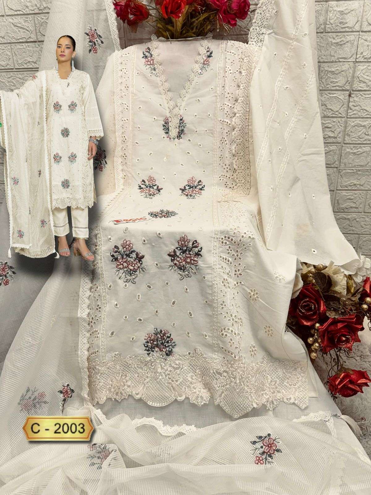 Rosemeen C 2003 Fepic Cambric Cotton Pakistani Salwar Suits Exporter Gujarat
