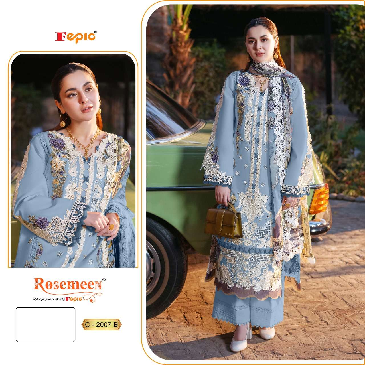 Rosemeen C 2007 Fepic Cambric Pakistani Salwar Suits Wholesaler India