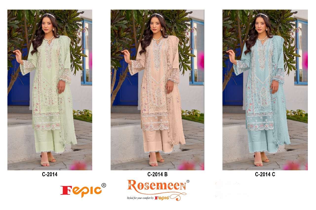 Rosemeen C 2014 Fepic Cambric Pakistani Salwar Suits Wholesaler India