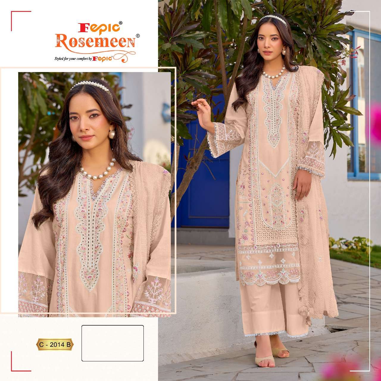Rosemeen C 2014 Fepic Cambric Pakistani Salwar Suits Wholesaler India