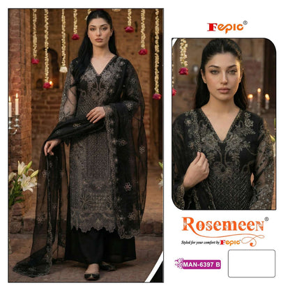 Rosemeen Man 6397 Fepic Organza Pakistani Salwar Suits Supplier India
