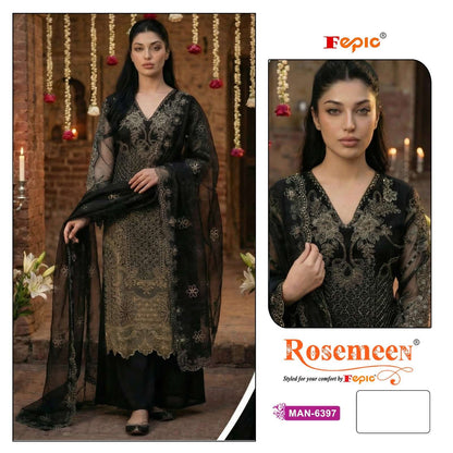 Rosemeen Man 6397 Fepic Organza Pakistani Salwar Suits Supplier India