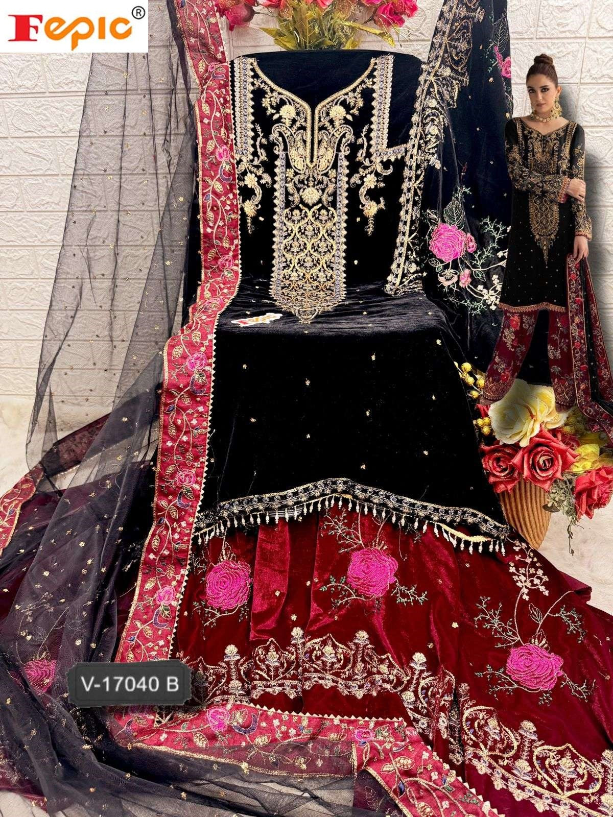 Rosemeen V 17040 Fepic Velvet Suits Manufacturer Gujarat