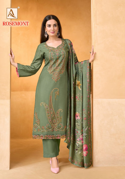 Rosemont Alok Viscose Muslin Karachi Salwar Suits Supplier Ahmedabad