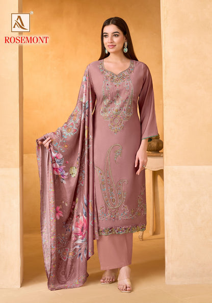 Rosemont Alok Viscose Muslin Karachi Salwar Suits Supplier Ahmedabad