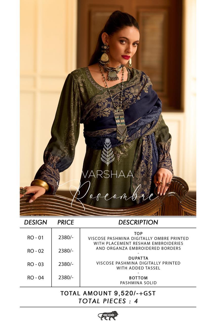 Roseombre Varshaa Pashmina Suits Wholesale Price