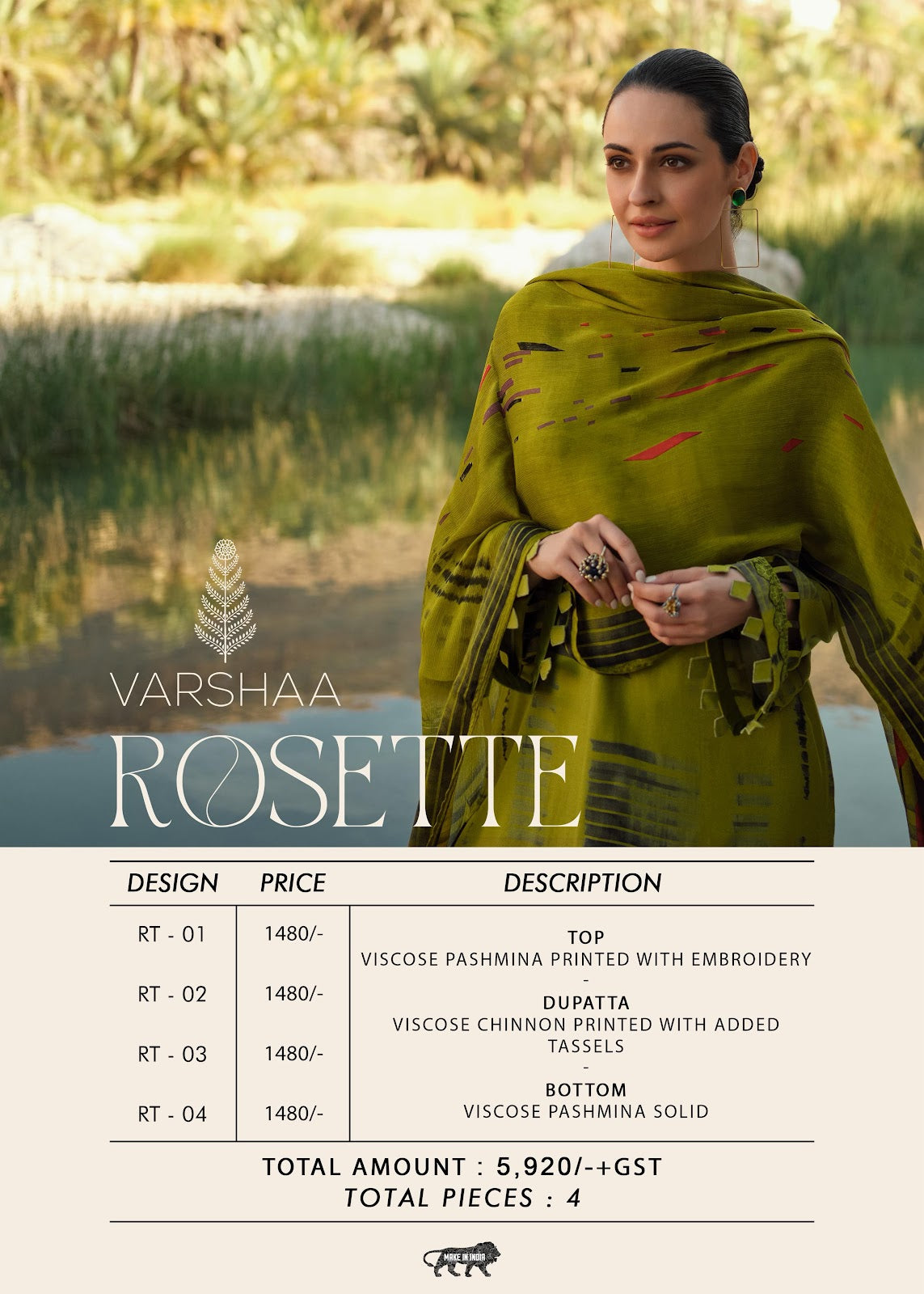 rosette varshaa pashmina suits wholesale price