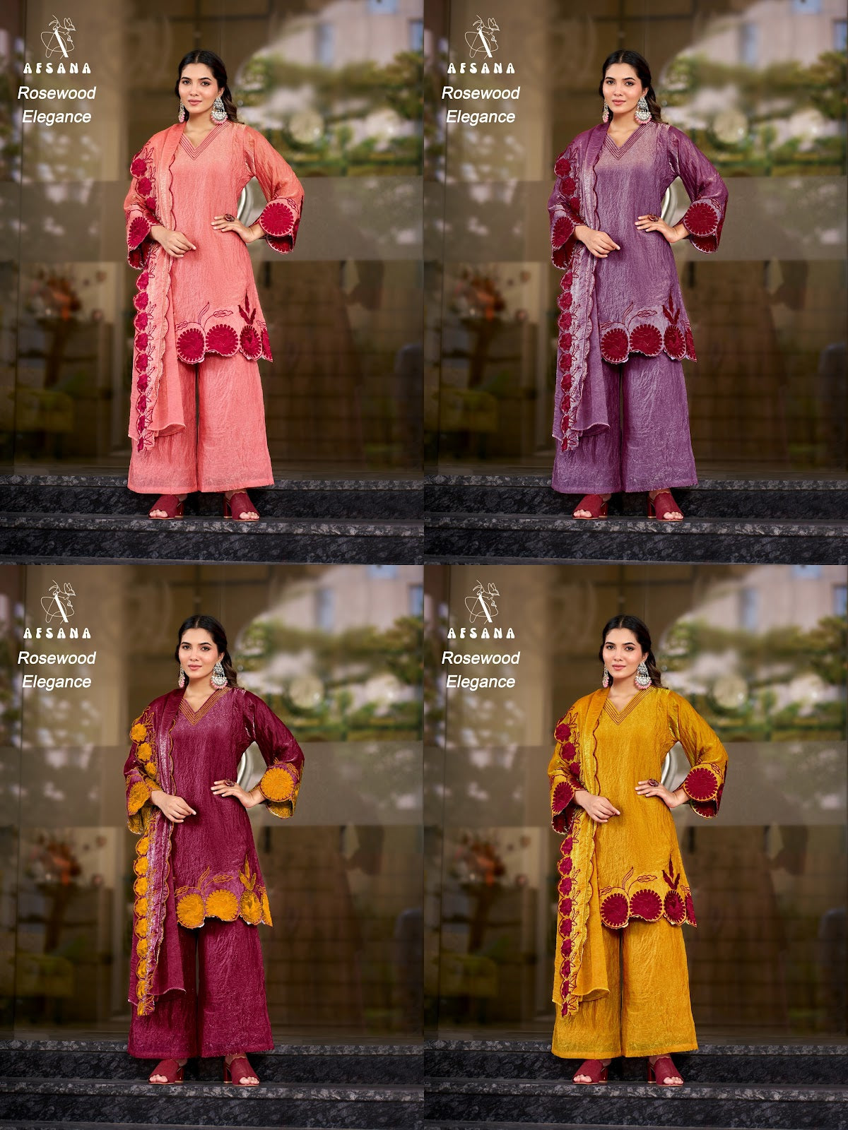 Rosewood Elegance Afsana Fandy Crush Pakistani Readymade Suits Exporter Gujarat