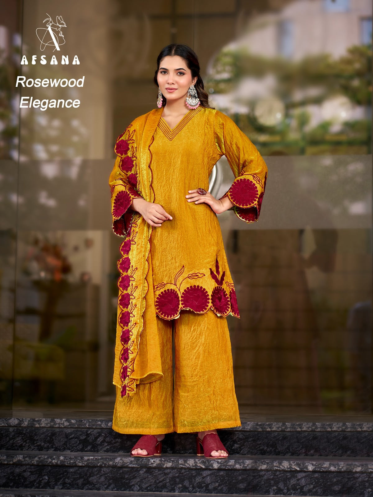 Rosewood Elegance Afsana Fandy Crush Pakistani Readymade Suits Exporter Gujarat