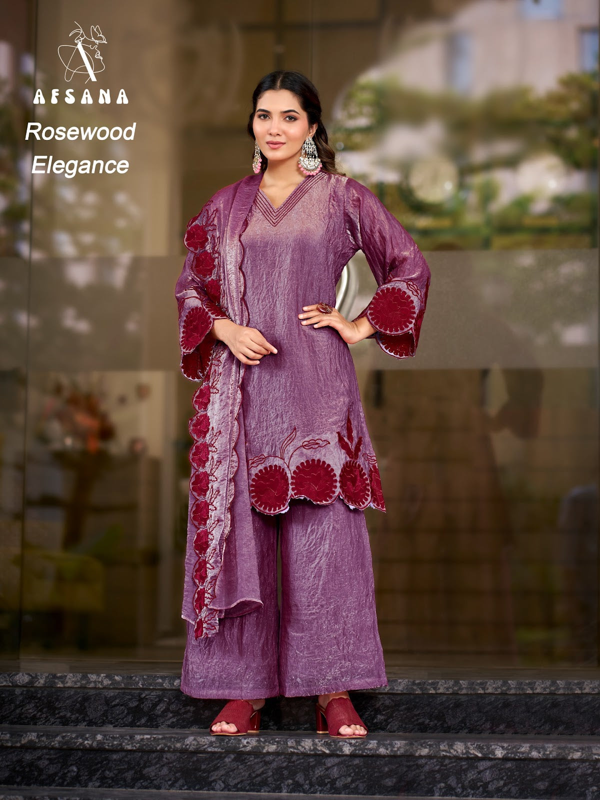 Rosewood Elegance Afsana Fandy Crush Pakistani Readymade Suits Exporter Gujarat