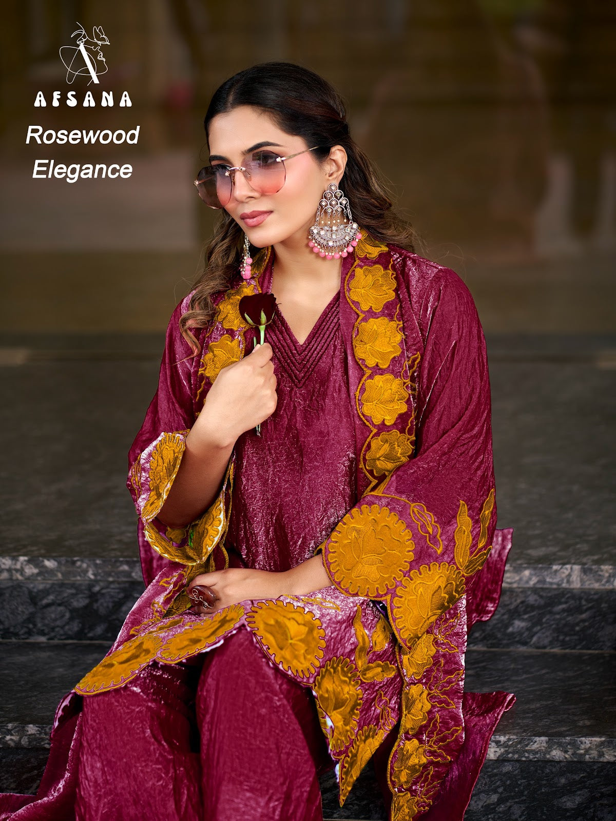 Rosewood Elegance Afsana Fandy Crush Pakistani Readymade Suits Exporter Gujarat