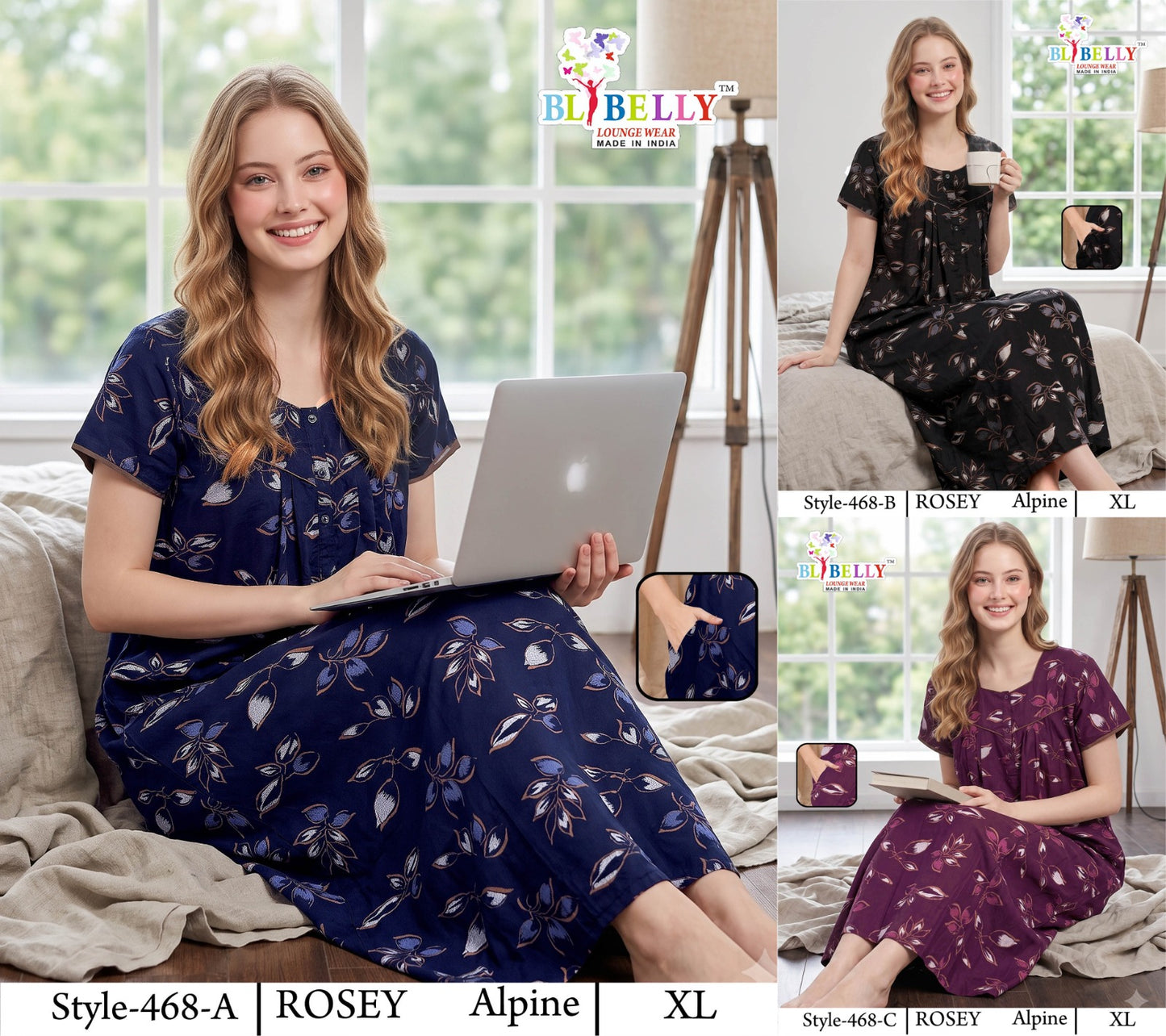 Rosey Alpine Belly Night Gowns Manufacturer Gujarat