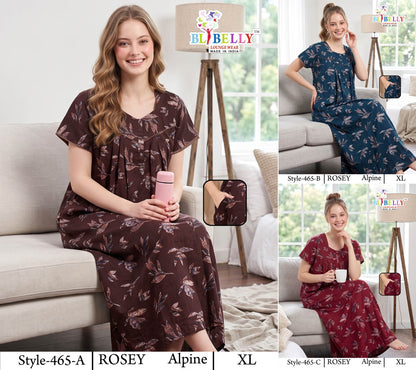Rosey Alpine Belly Night Gowns Manufacturer Gujarat