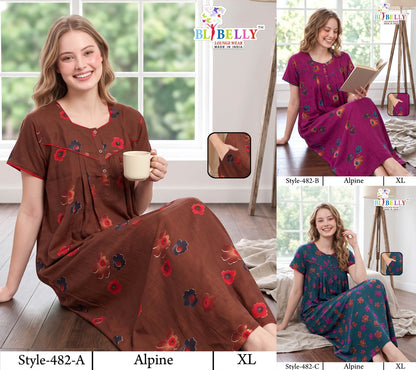 Rosey Alpine Belly Night Gowns Manufacturer Gujarat