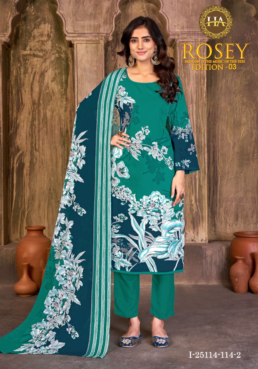 Rosey Edition 3 Harshit Fashion Pure Zam Karachi Salwar Suits Exporter Ahmedabad