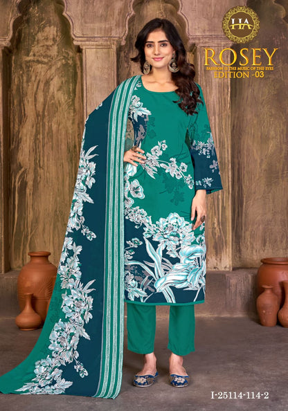 Rosey Edition 3 Harshit Fashion Pure Zam Karachi Salwar Suits Exporter Ahmedabad
