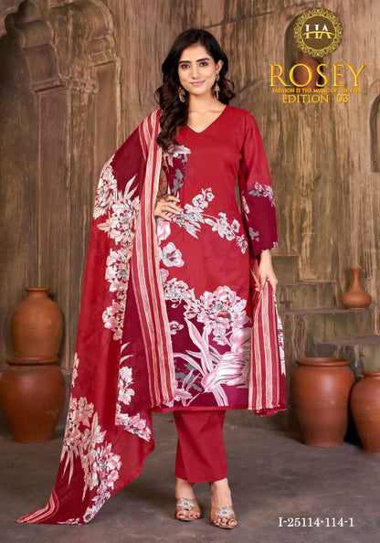 Rosey Edition 3 Harshit Fashion Pure Zam Karachi Salwar Suits Exporter Ahmedabad