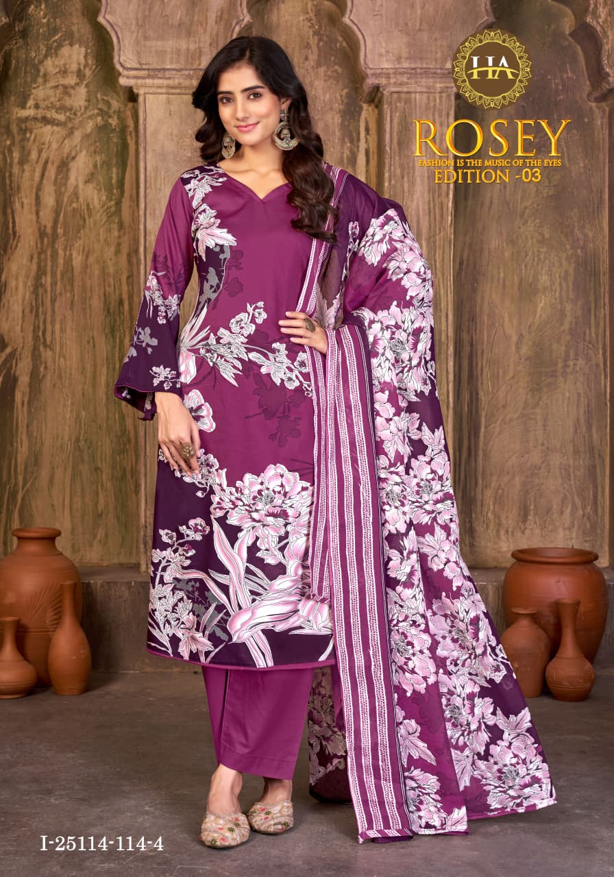 Rosey Edition 3 Harshit Fashion Pure Zam Karachi Salwar Suits Exporter Ahmedabad