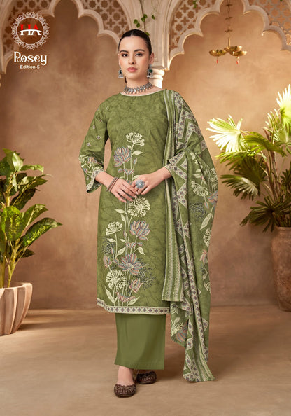 Rosey Edition 5 Harshit Fashion Zam Cotton Karachi Salwar Suits Manufacturer India