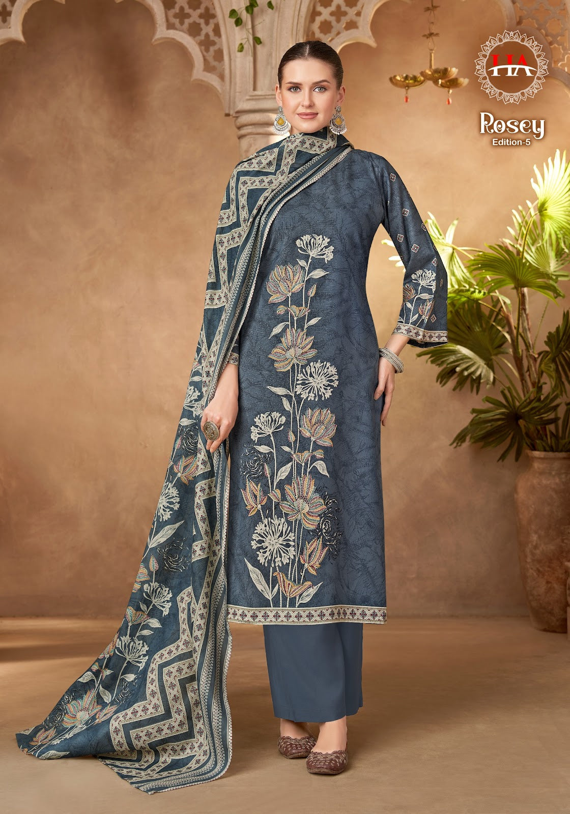 Rosey Edition 5 Harshit Fashion Zam Cotton Karachi Salwar Suits Manufacturer India