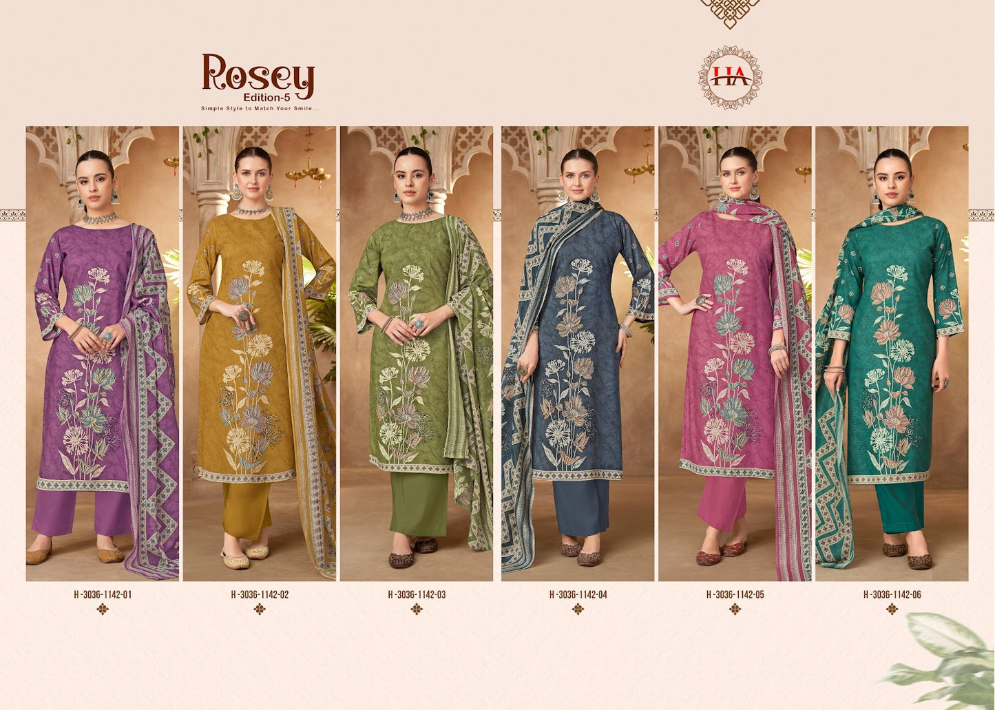 Rosey Edition 5 Harshit Fashion Zam Cotton Karachi Salwar Suits Manufacturer India