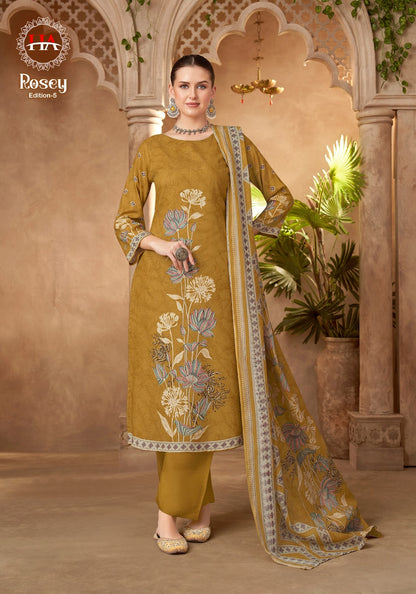 Rosey Edition 5 Harshit Fashion Zam Cotton Karachi Salwar Suits Manufacturer India