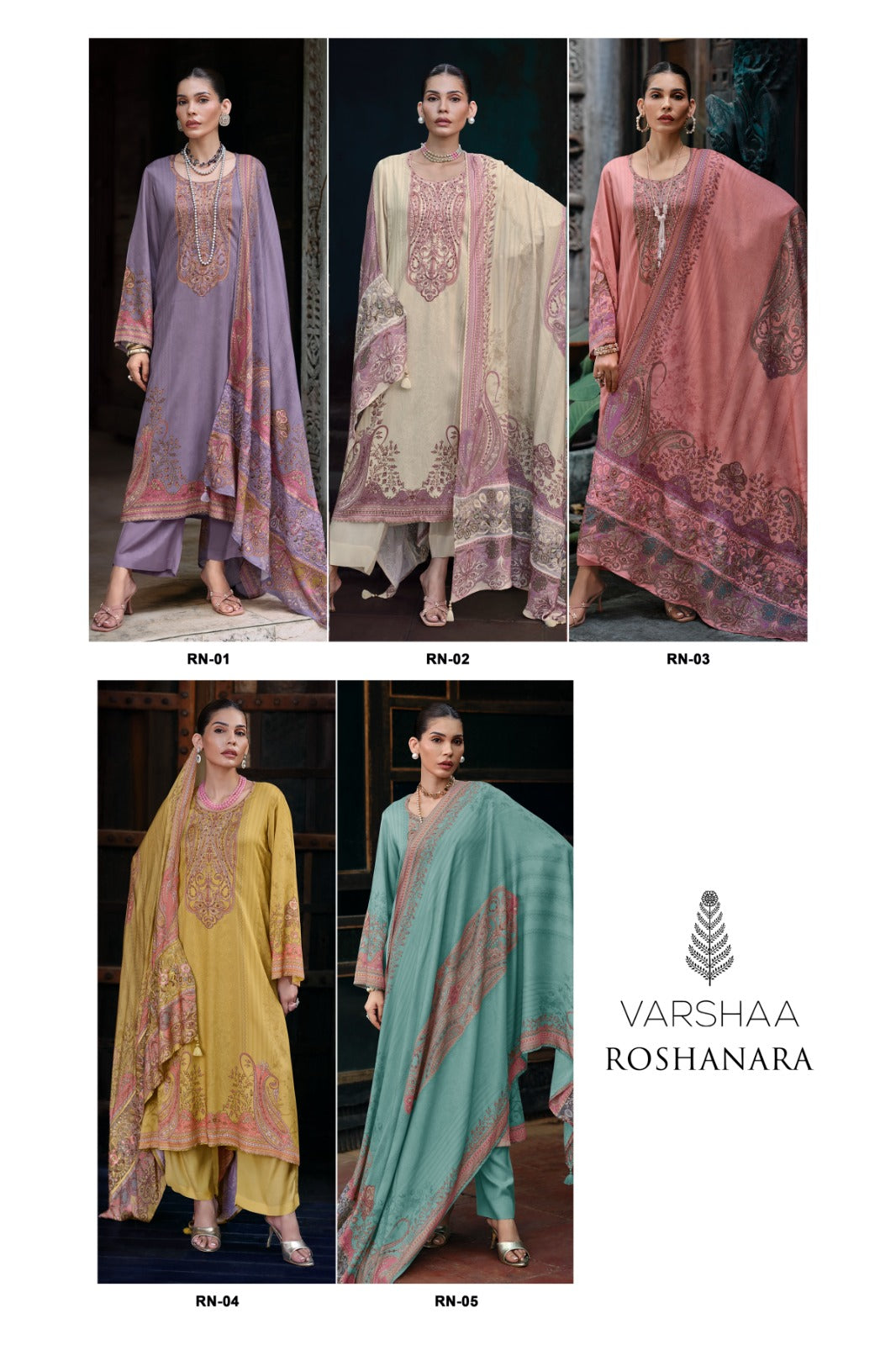 Roshanara Varshaa Viscose Pashmina Suits Manufacturer Ahmedabad