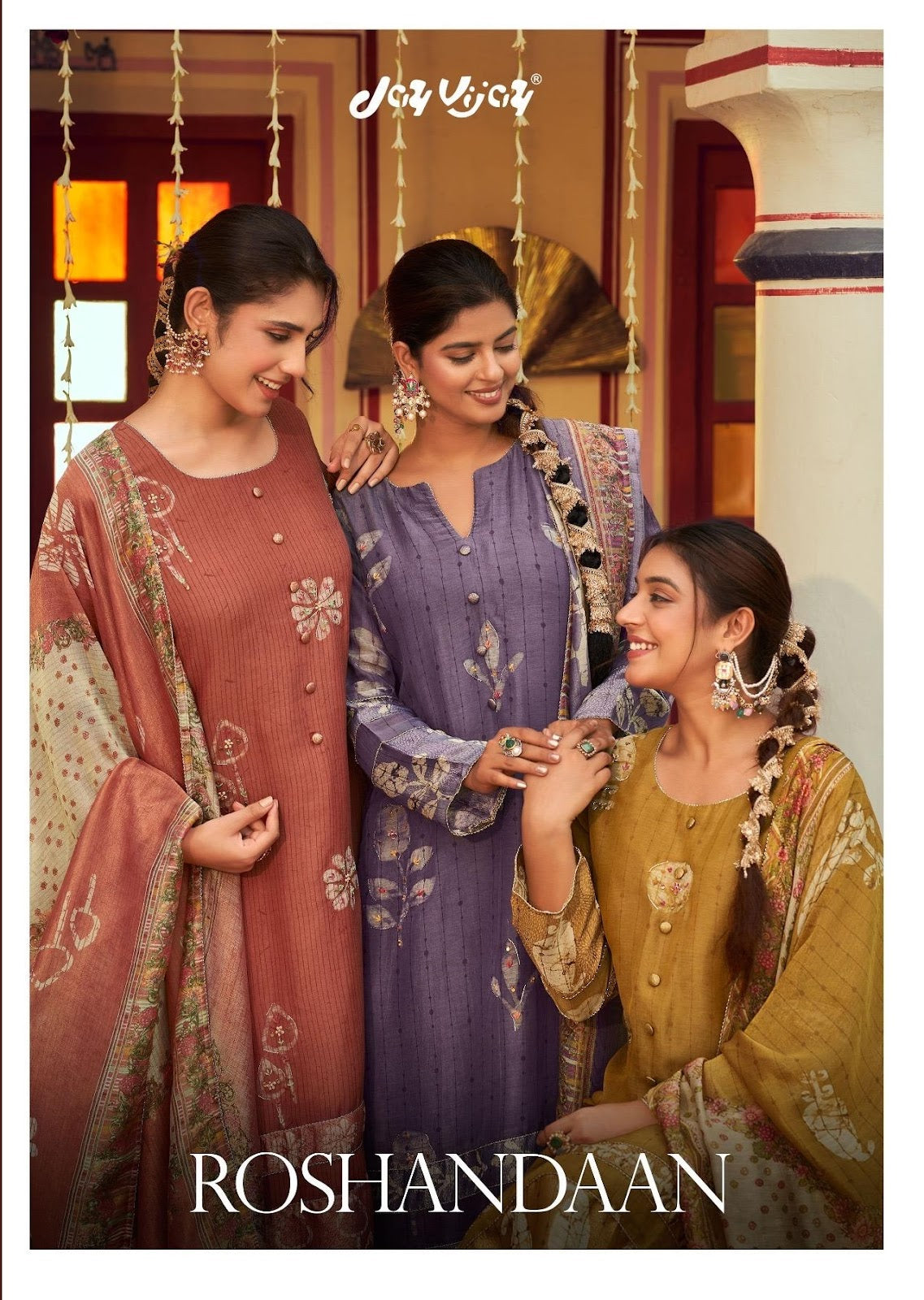 Roshandaan Jay Vijay Mal Chanderi Pant Style Suits Exporter Ahmedabad