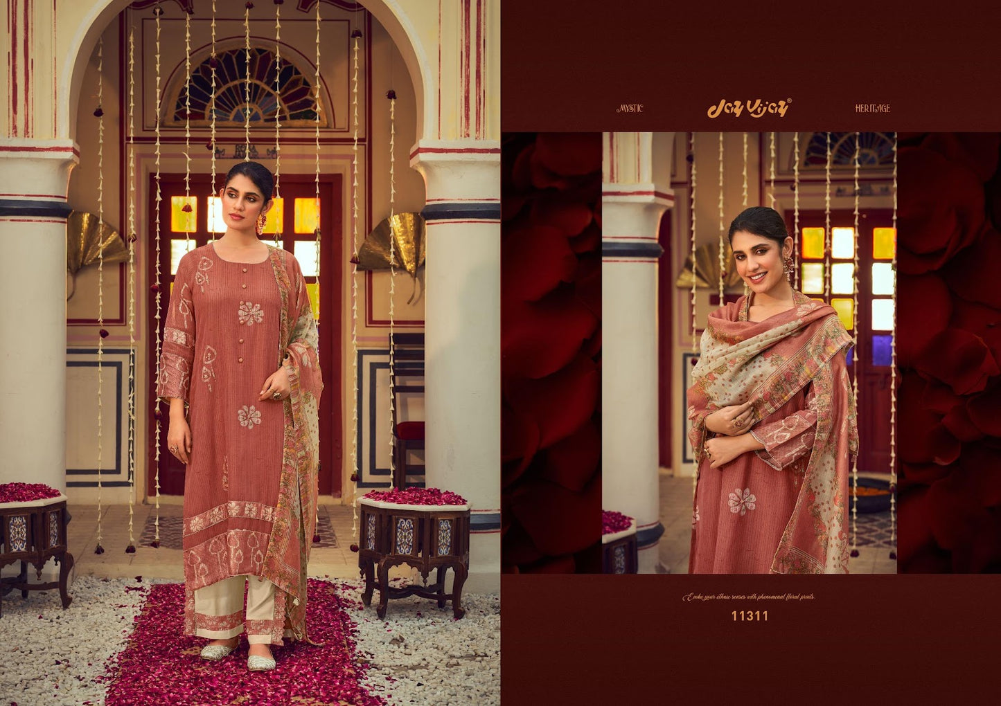 Roshandaan Jay Vijay Mal Chanderi Pant Style Suits Exporter Ahmedabad