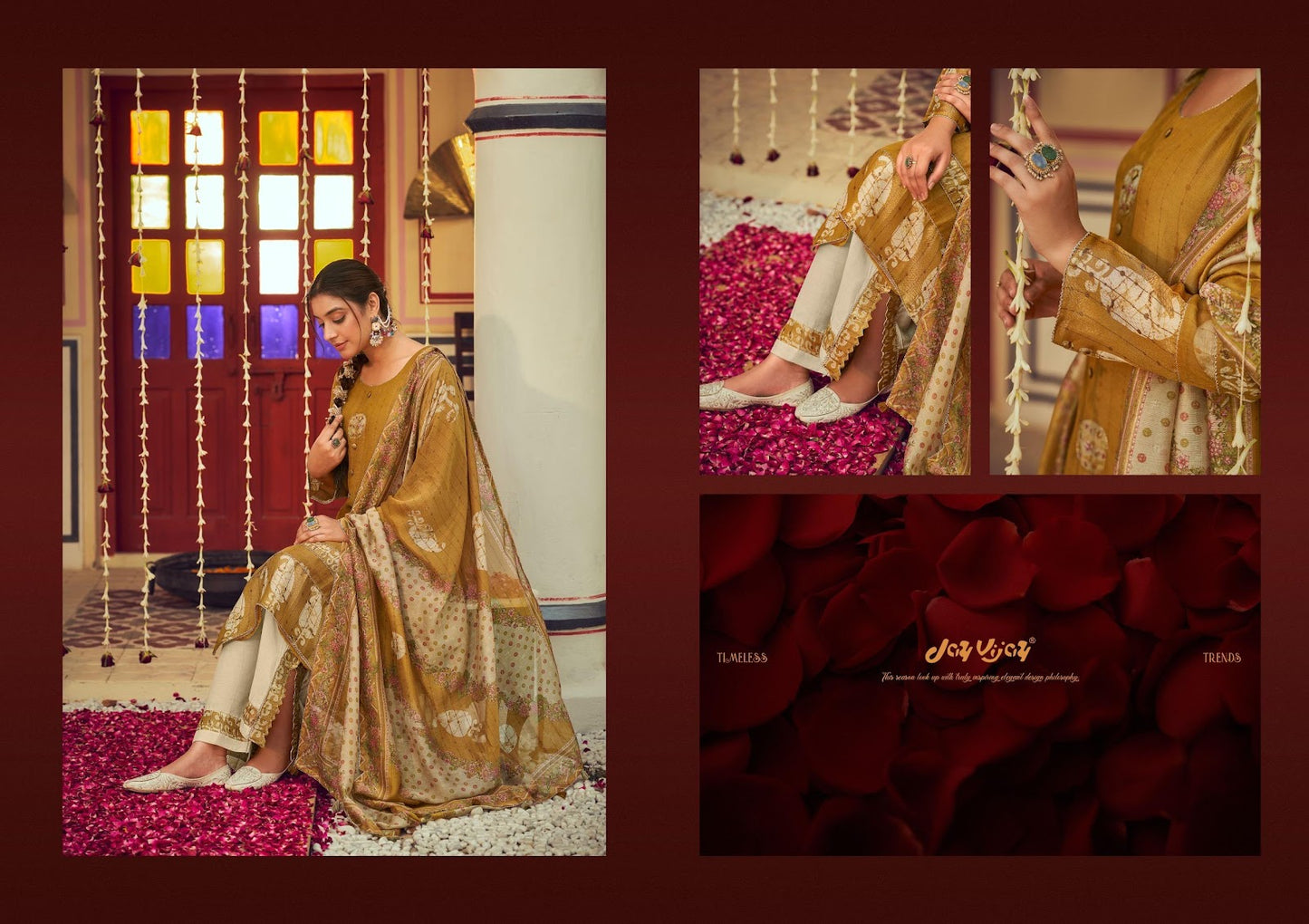 Roshandaan Jay Vijay Mal Chanderi Pant Style Suits Exporter Ahmedabad