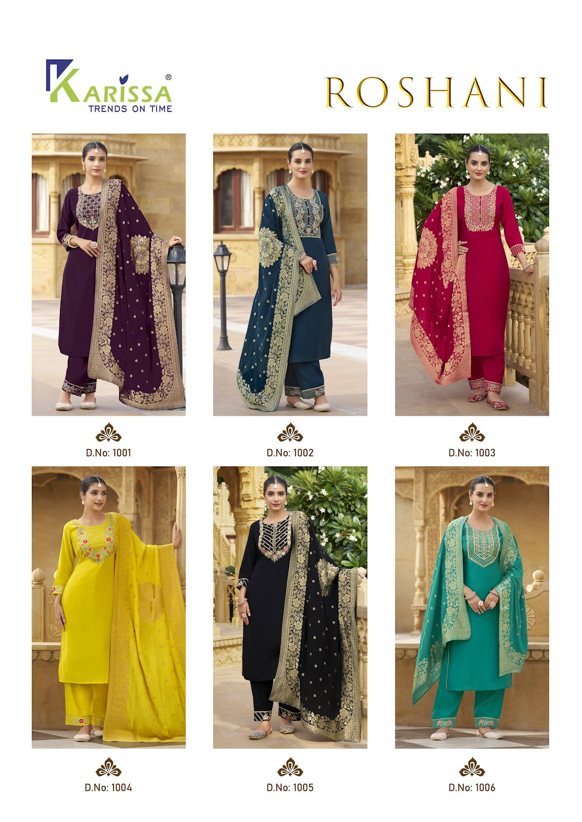 Roshani Karissa Roman Silk Readymade Pant Style Suits Manufacturer Ahmedabad