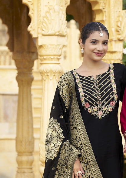 Roshani Karissa Roman Silk Readymade Pant Style Suits Manufacturer Ahmedabad