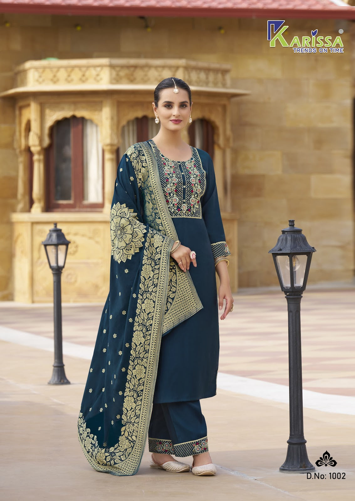 Roshani Karissa Roman Silk Readymade Pant Style Suits Manufacturer Ahmedabad