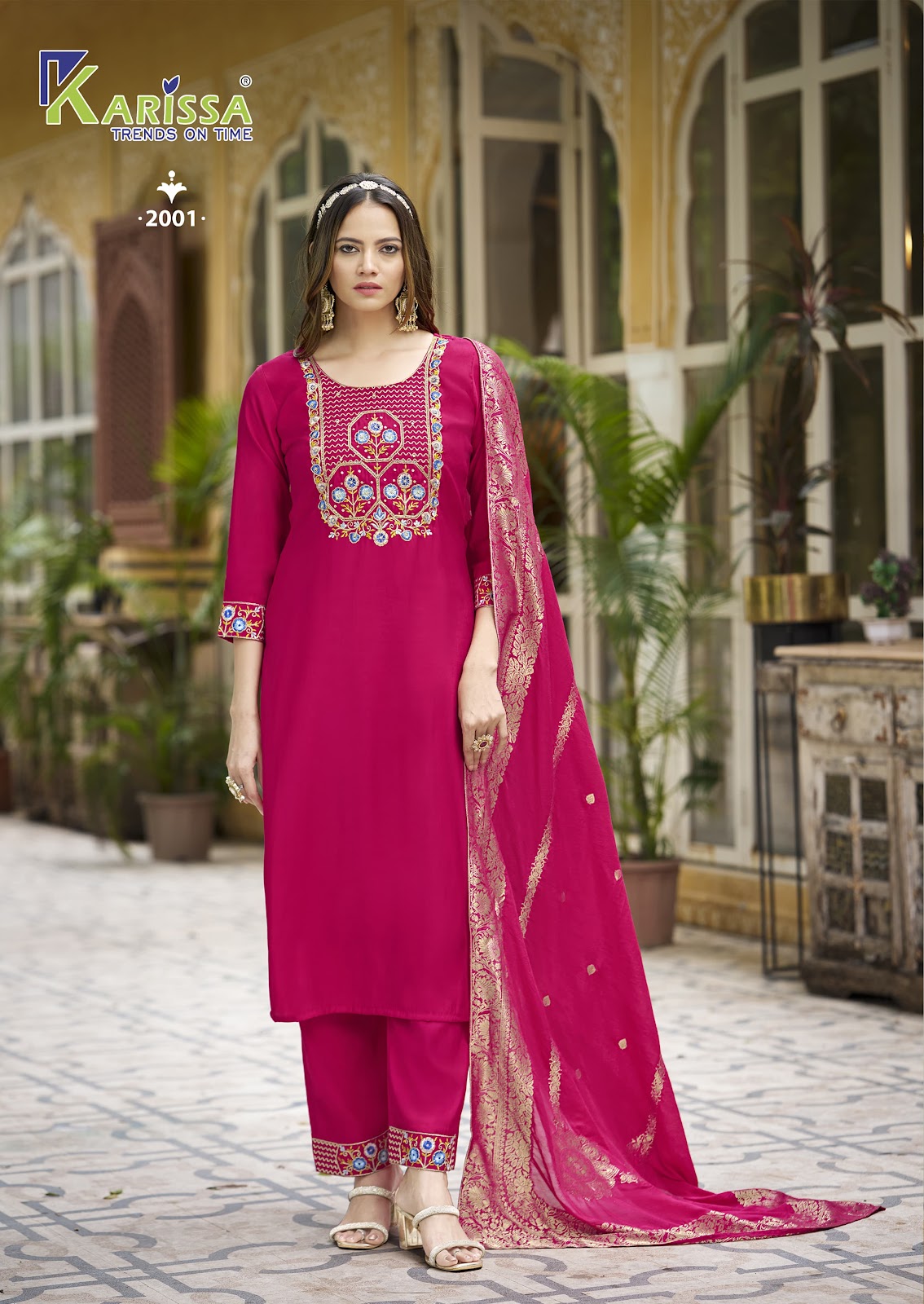 Roshani Vol 2 Karissa Roman Silk Readymade Pant Style Suits Supplier