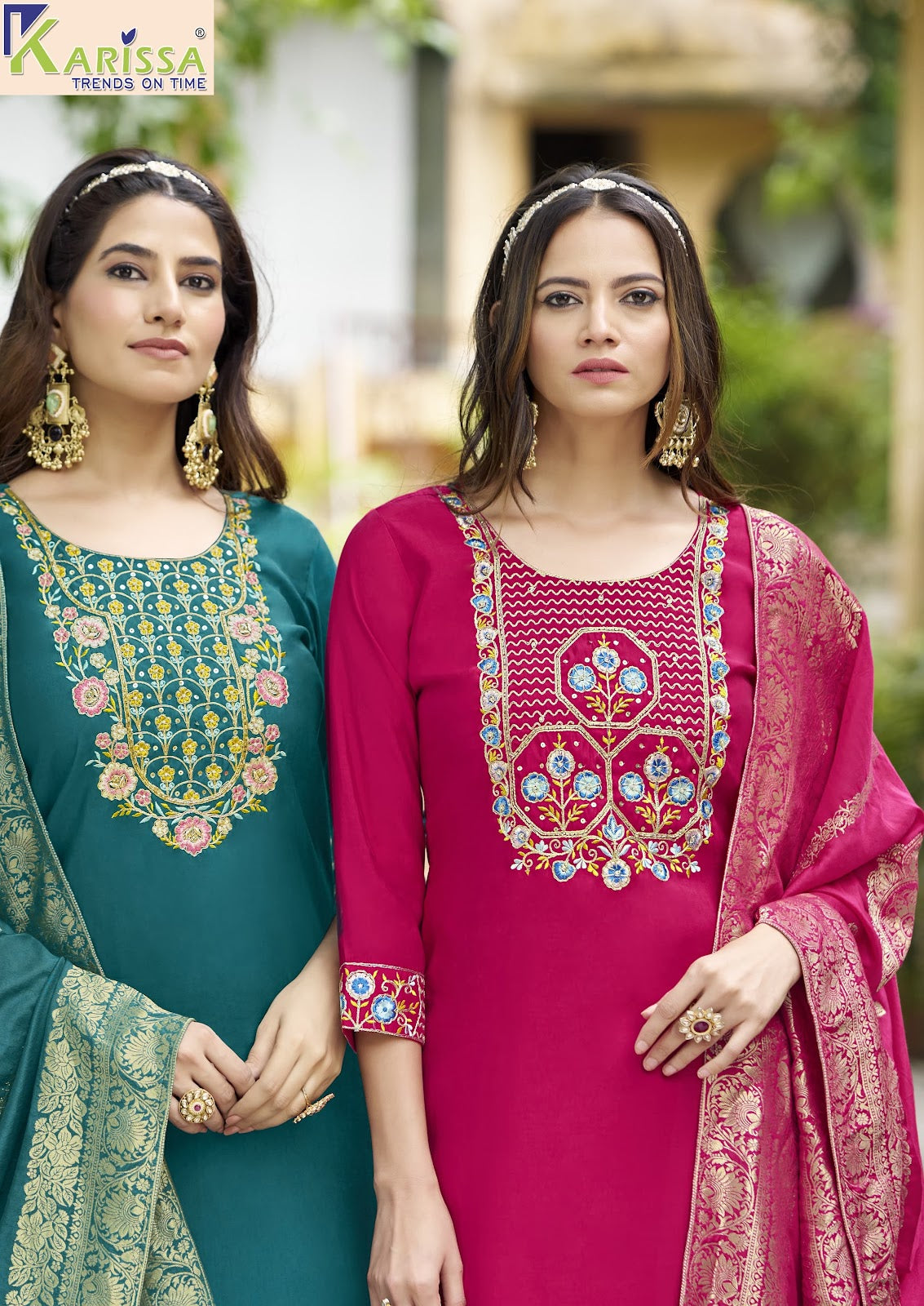 Roshani Vol 2 Karissa Roman Silk Readymade Pant Style Suits Supplier