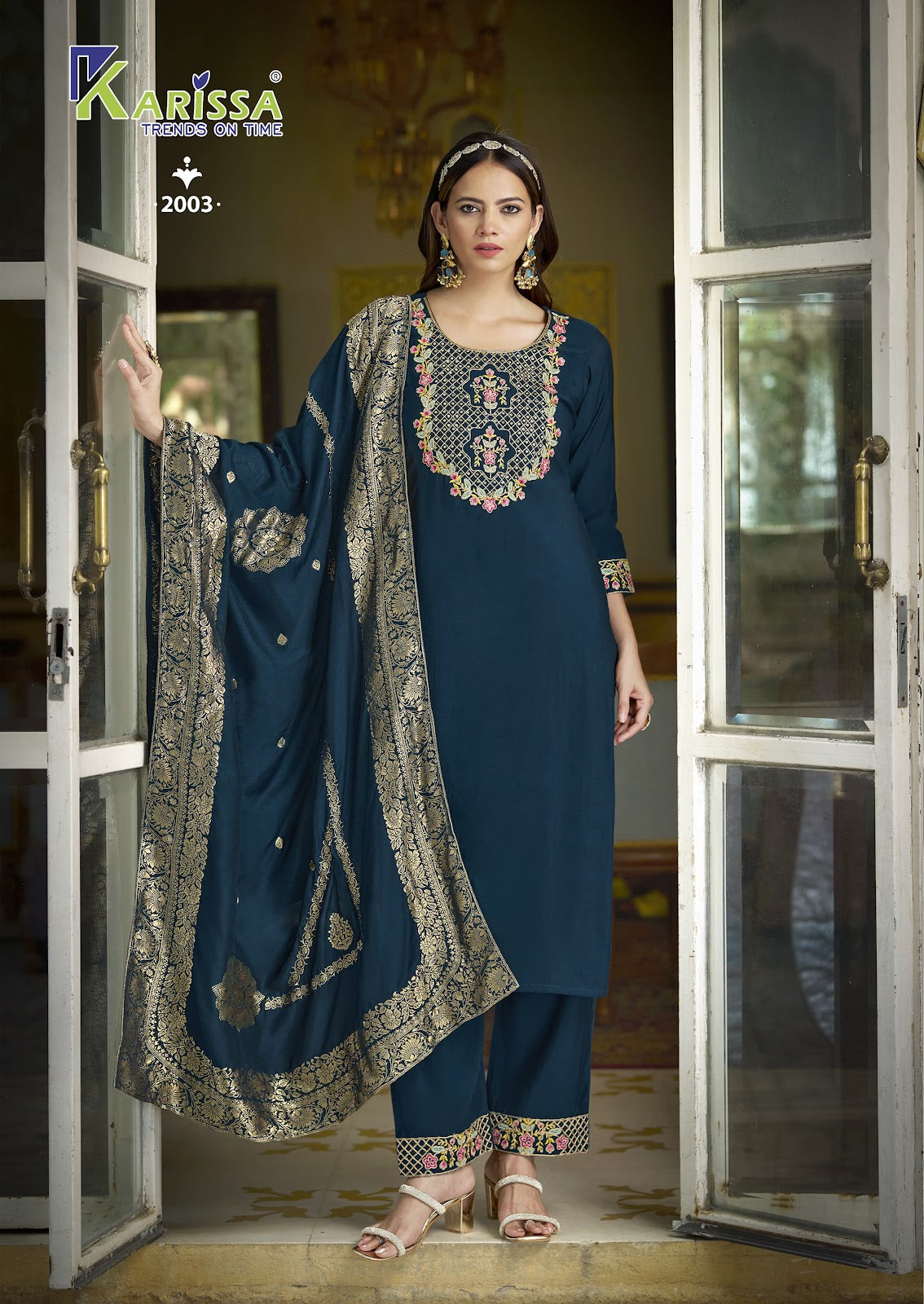 Roshani Vol 2 Karissa Roman Silk Readymade Pant Style Suits Supplier