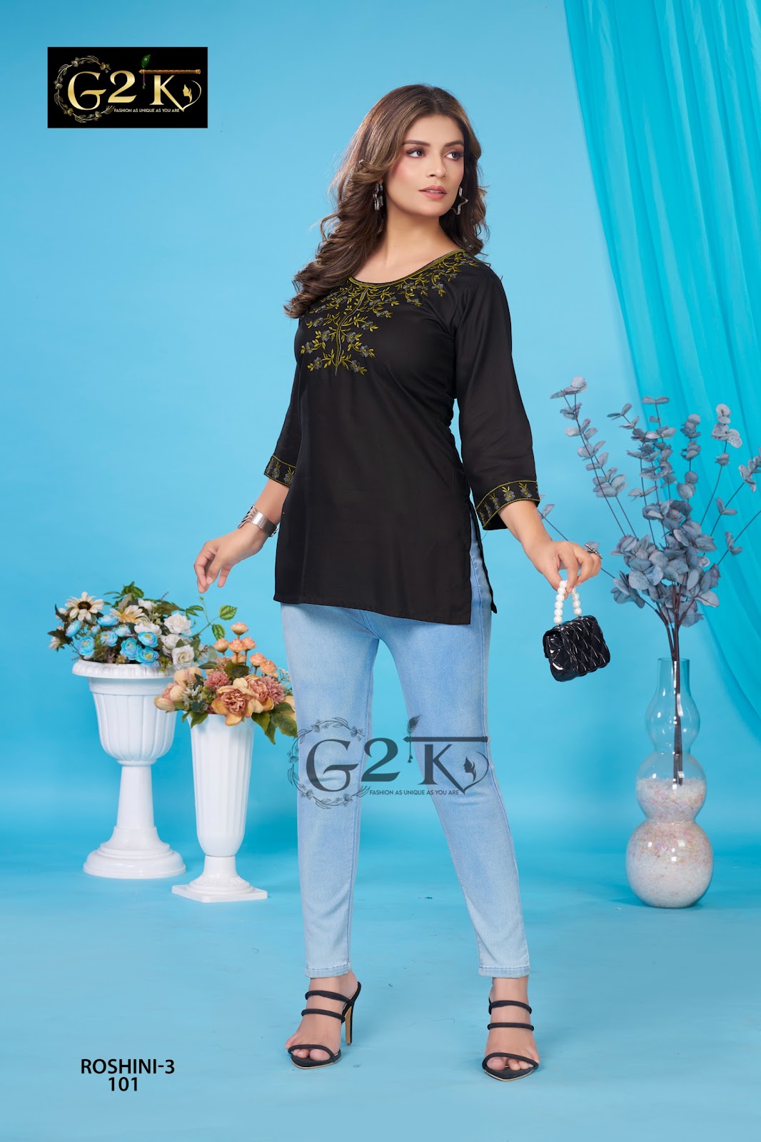 Roshini Vol 3 G2K Rayon Short Kurtis Wholesaler Ahmedabad