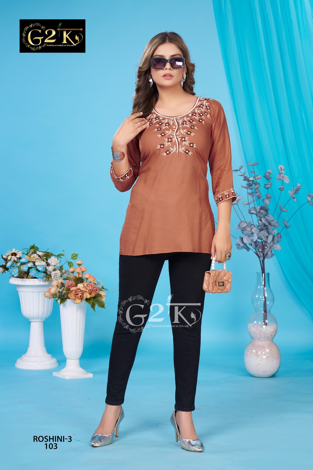 Roshini Vol 3 G2K Rayon Short Kurtis Wholesaler Ahmedabad