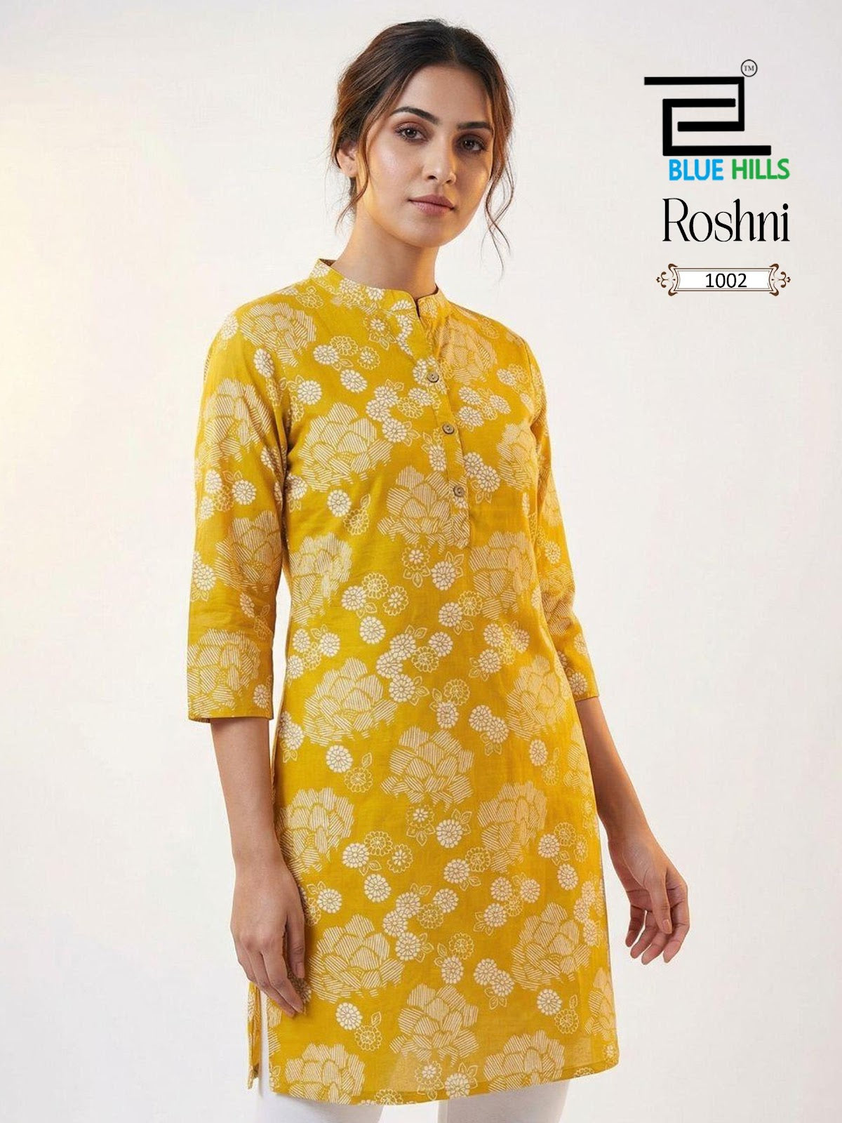 Roshni Blue Hills Cotton Short Kurtis Wholesale Price