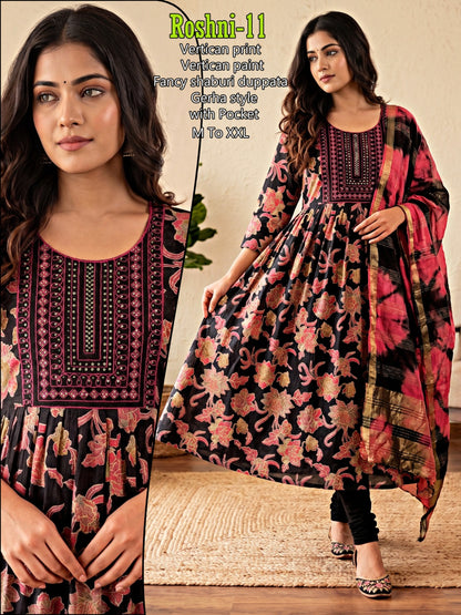 Roshni Infinity Vertican Readymade Anarkali Suits Supplier Ahmedabad
